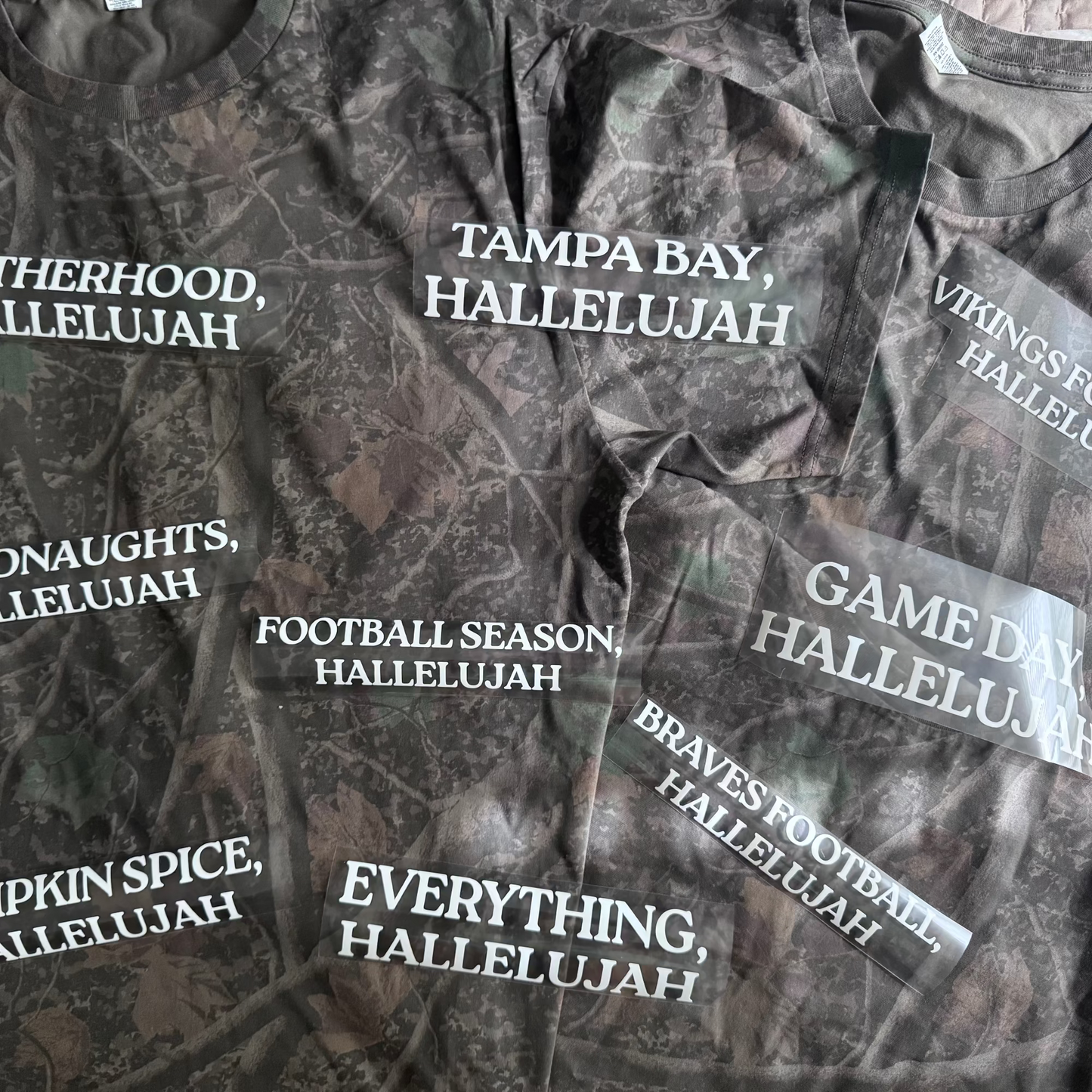 CUSTOM Hallelujah Camo Puff Tee