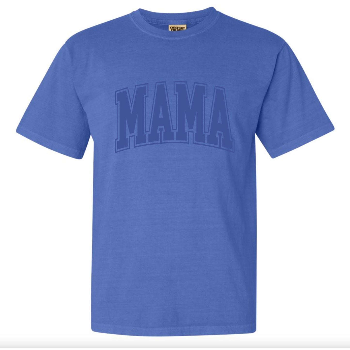 Mama Flo Blue Tee (Custom Text Color)