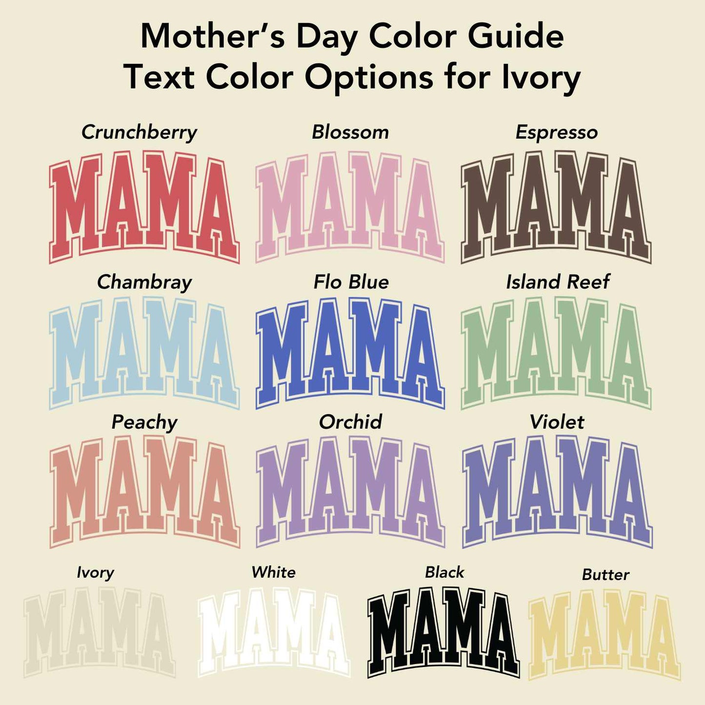 Mama Ivory Crew (Custom Text Color)