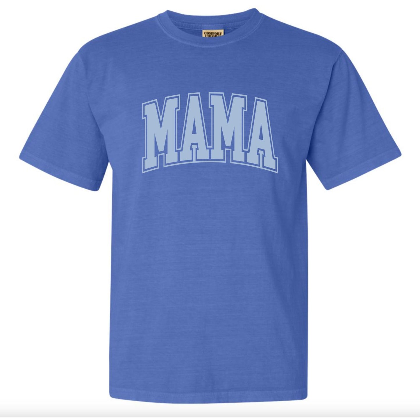 Mama Flo Blue Tee (Custom Text Color)