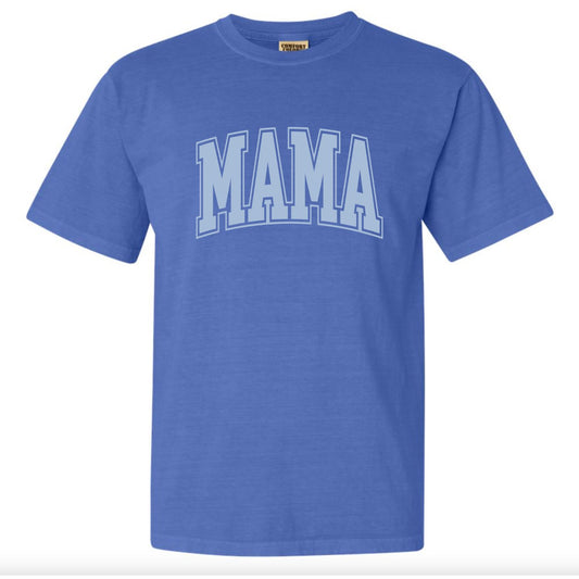 Mama Flo Blue Tee (Custom Text Color)