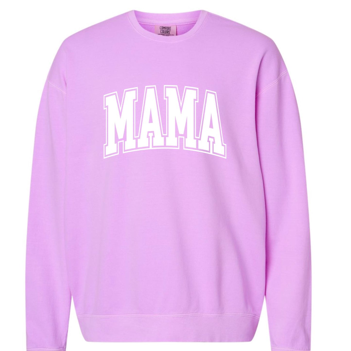 Mama Neon Violet Crew (Custom Text Color)