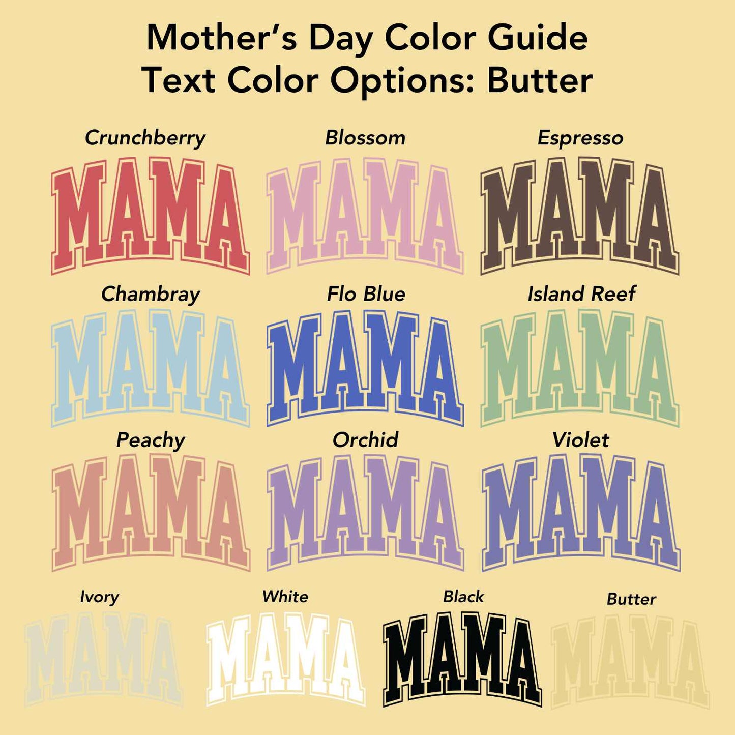 Mama Butter Tee (Custom Text Color)