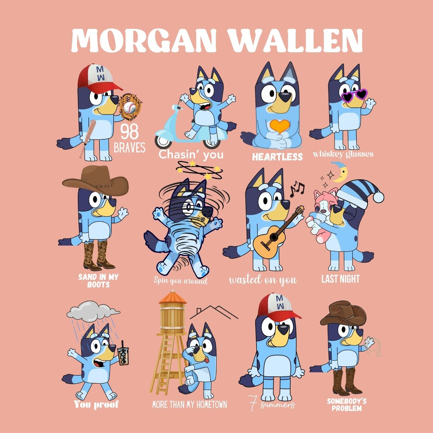 Morgan Wallen x Bluey Kids Tee