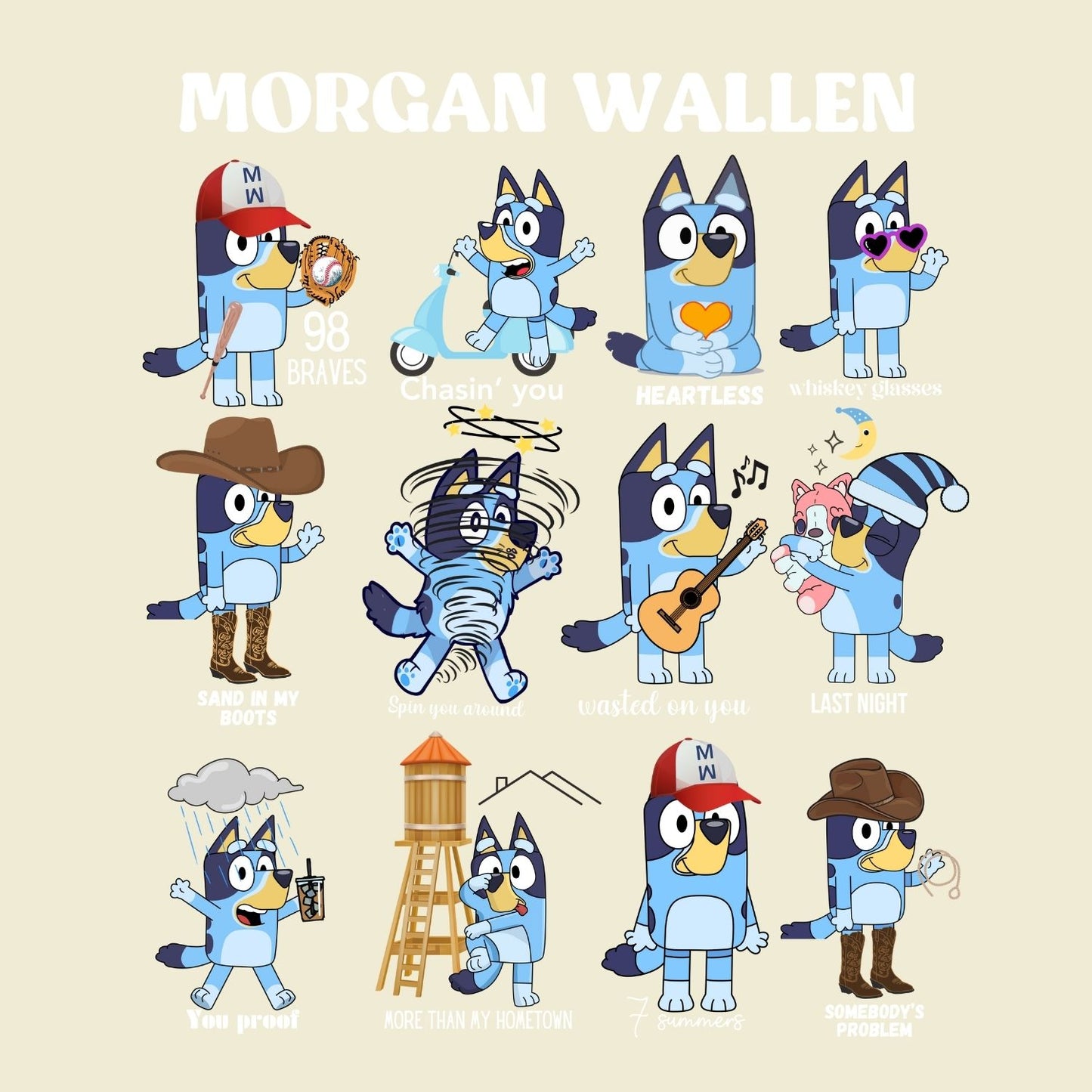 Morgan Wallen x Bluey Kids Tee