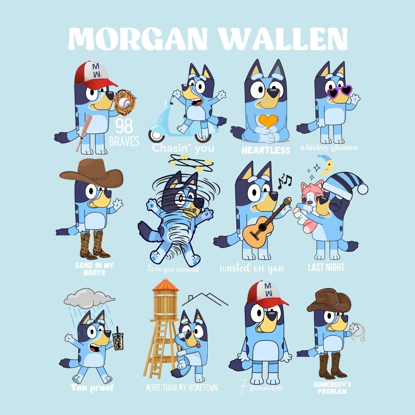 Morgan Wallen x Bluey Kids Tee