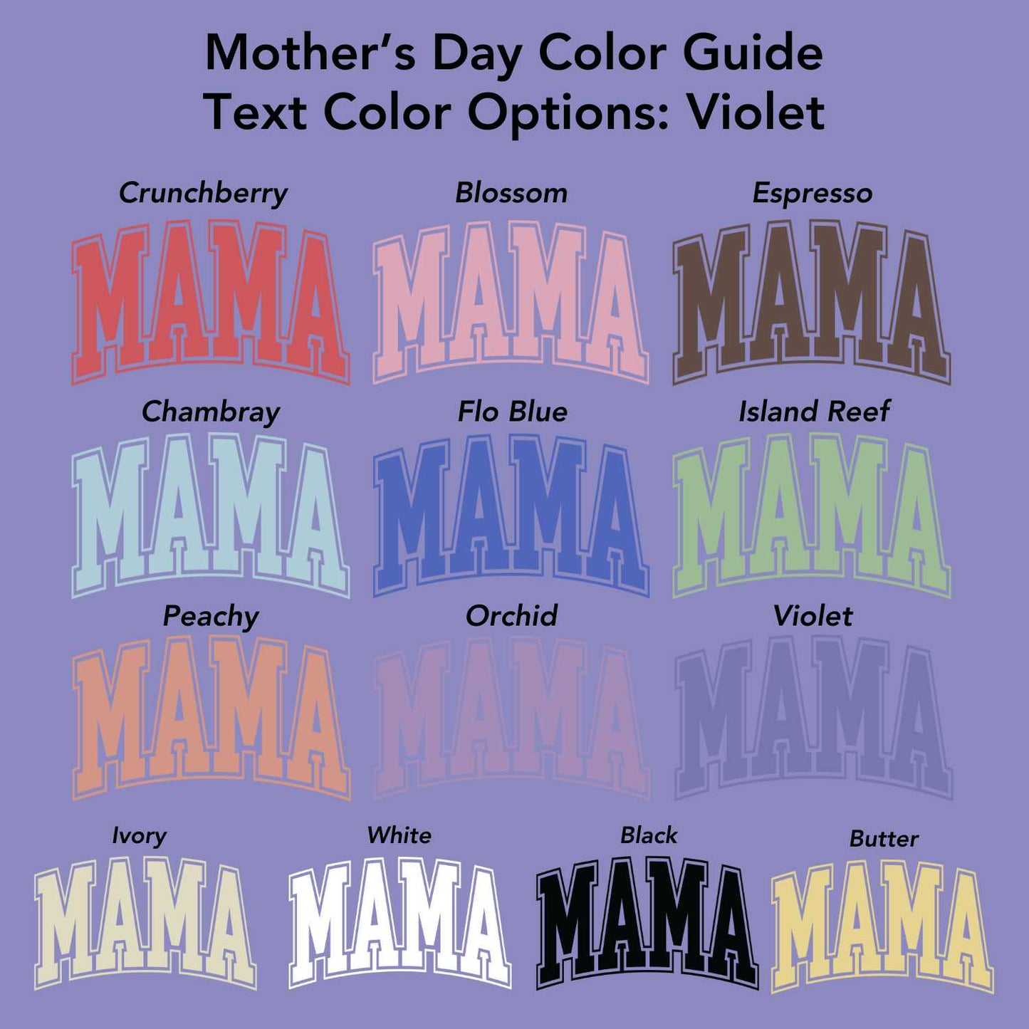 Mama Violet Tee (Custom Text Color)