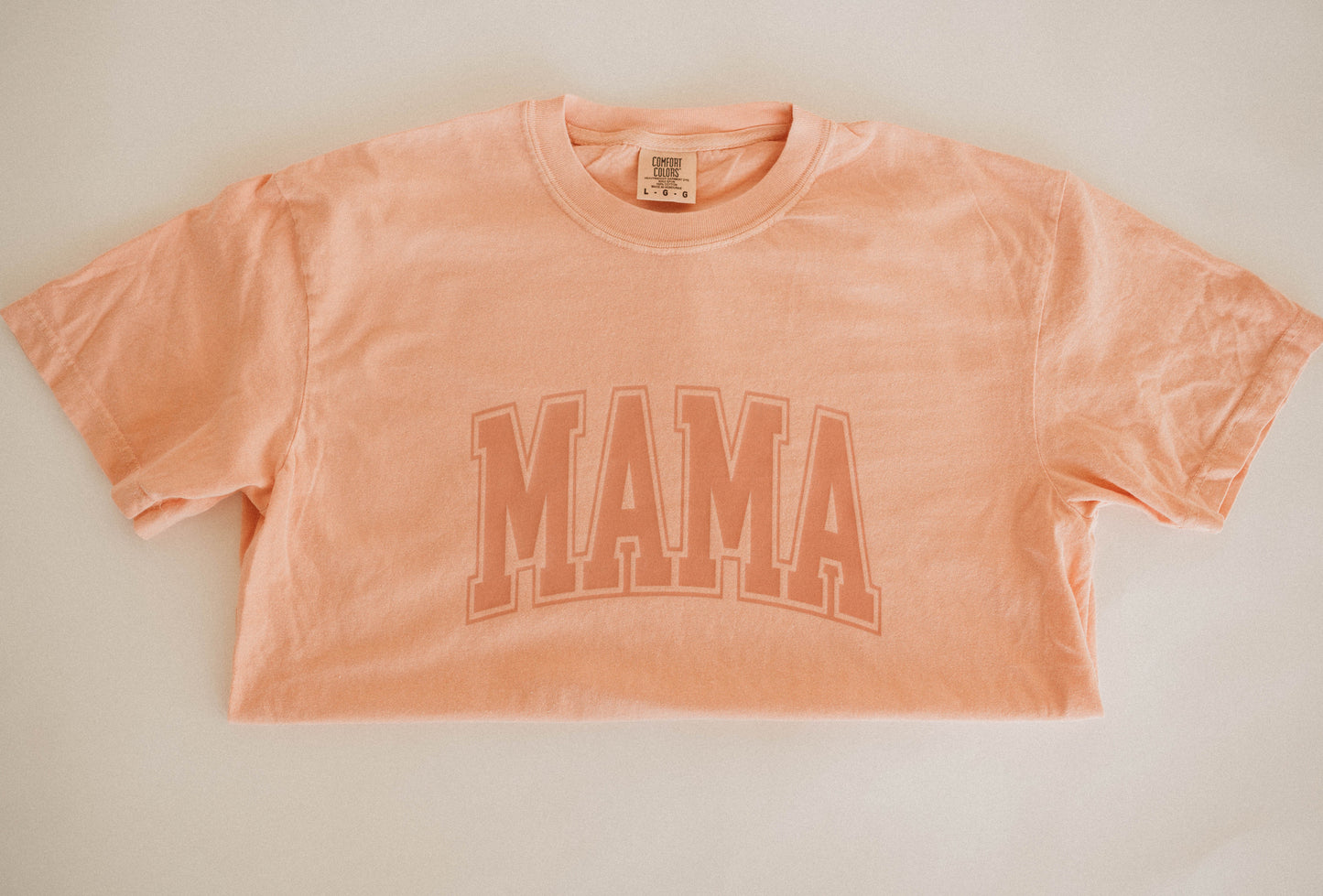 Mama Peachy Crop Tee (Custom Text Color)