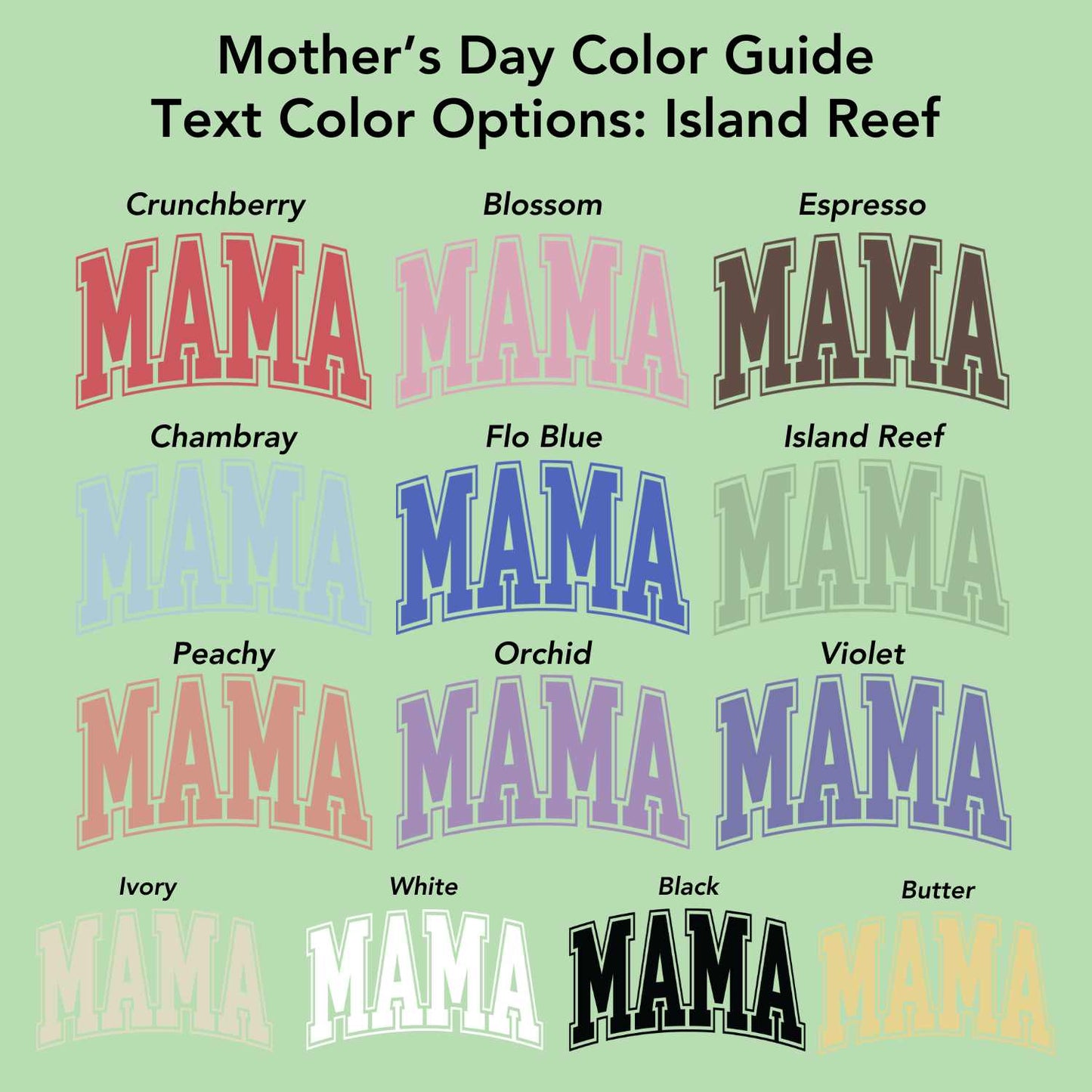 Mama Island Reef Tee (Custom Text Color)