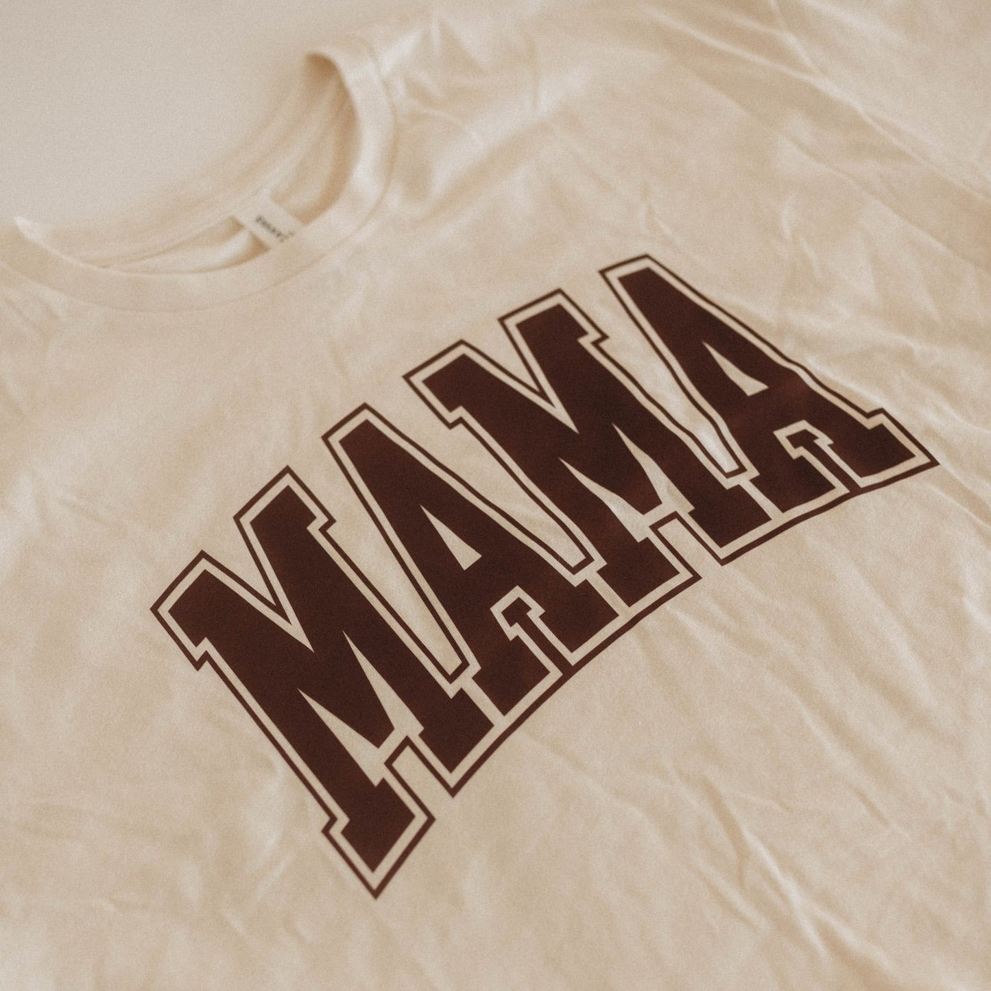 Mama Ivory Crop Tee (Custom Text Color)