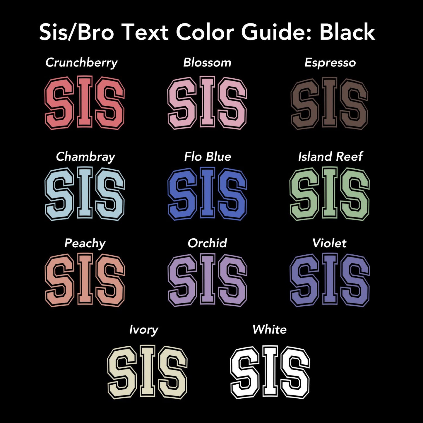 Sis/Bro Kids Black Tee