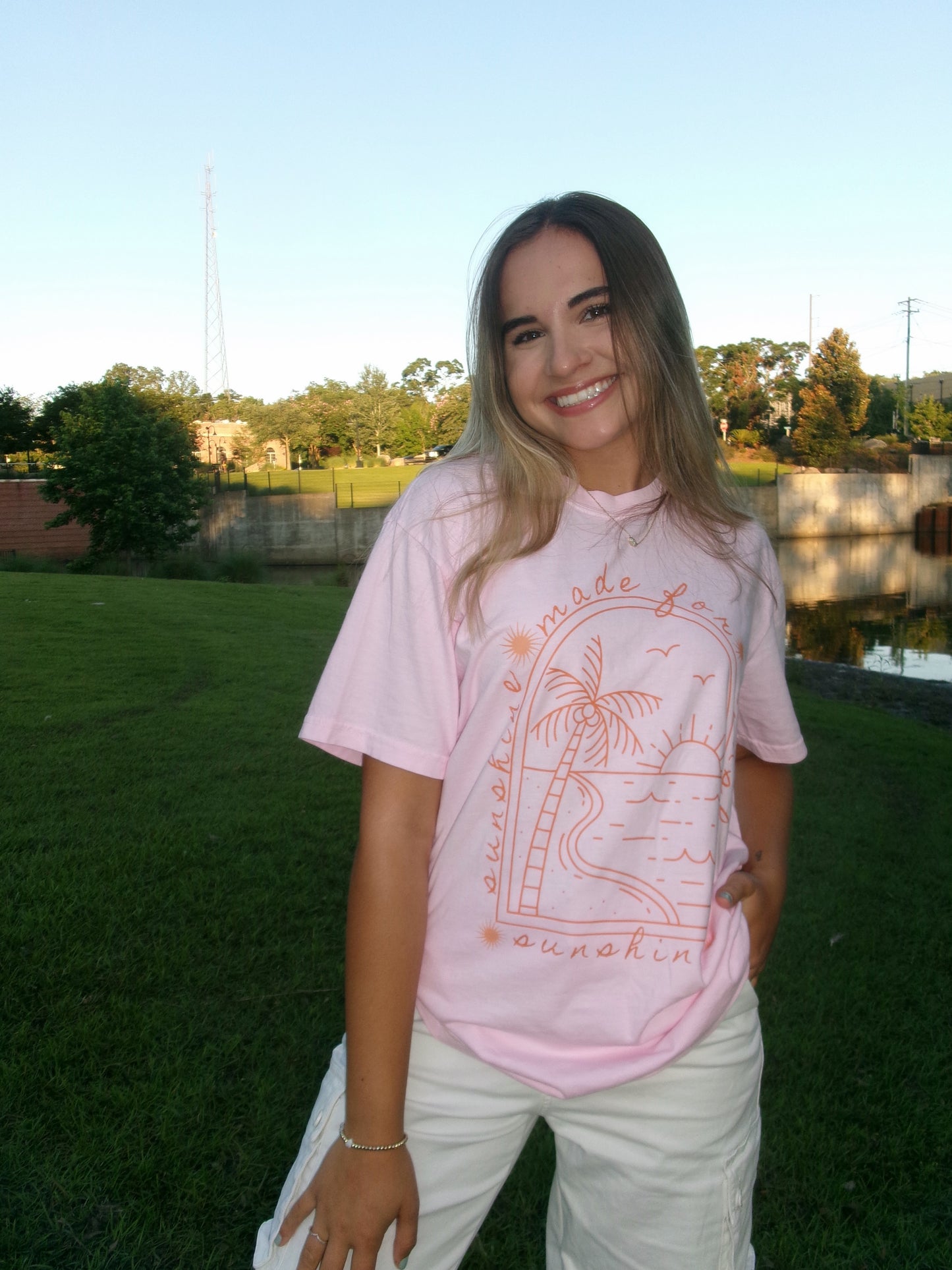 made for sunshine pink tee