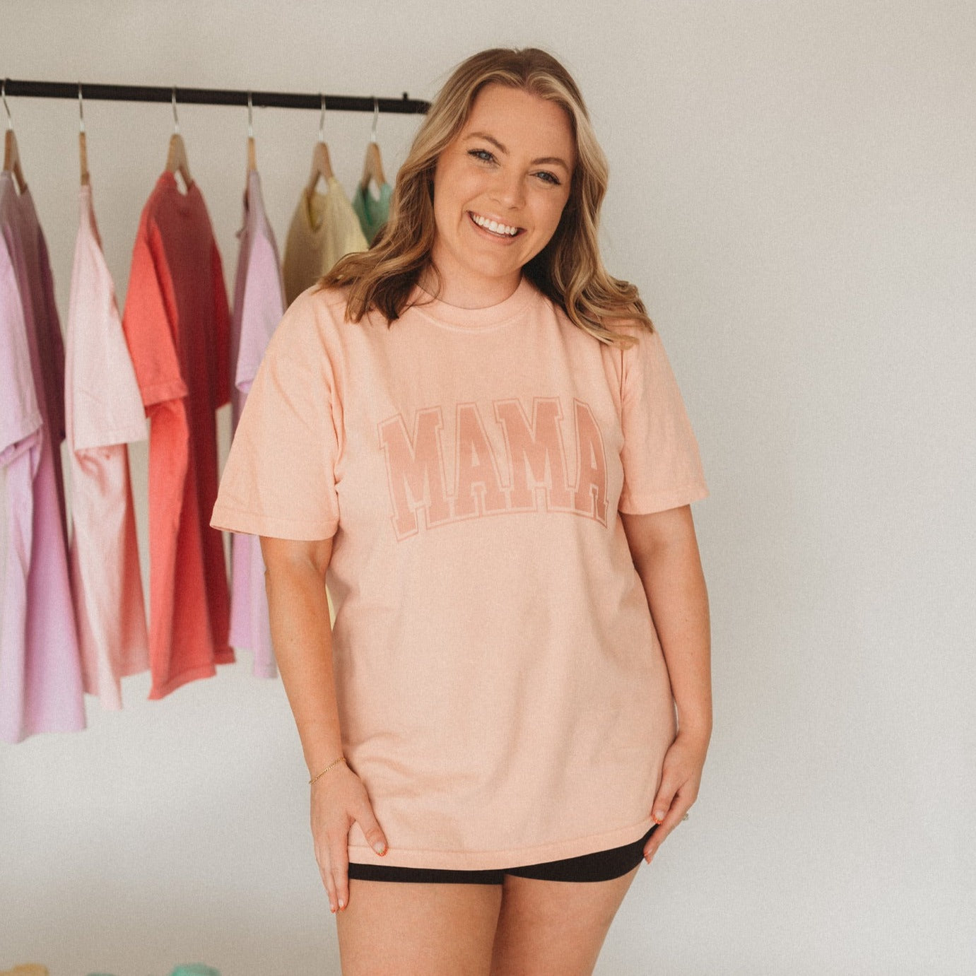 Mama Peachy Tee (Custom Text Color)