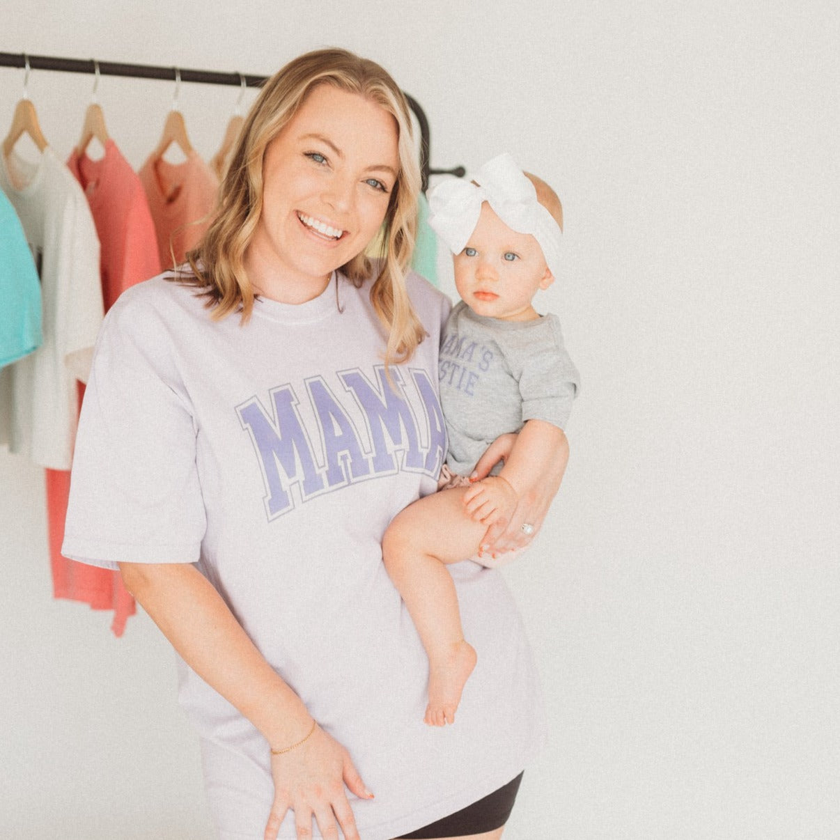 Mama's Bestie Kids Gray Tee