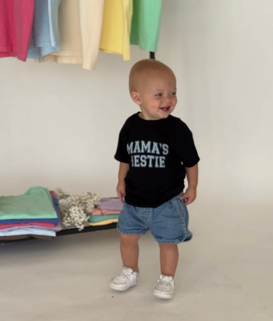 Mama's Bestie Kids Black Tee