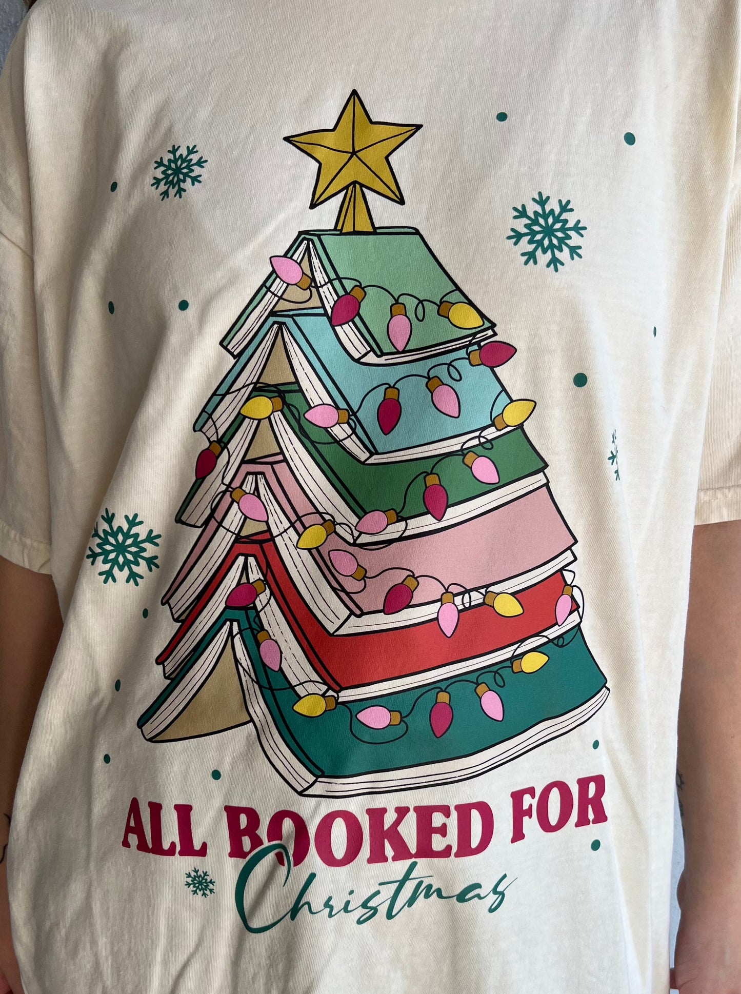 All Booked for Christmas Tee & Crew