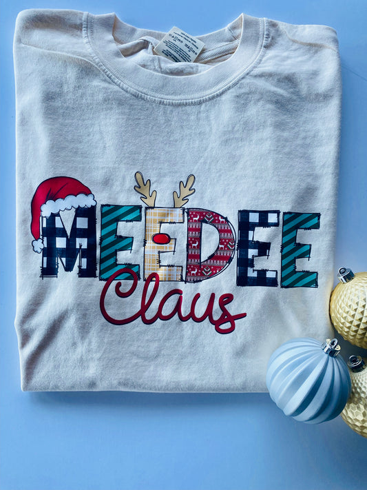 Patterned Custom Name Claus Tee & Crew