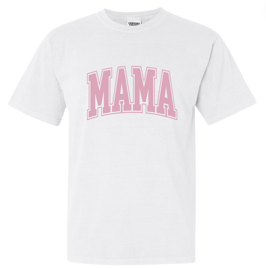 Mama White Tee (Custom Text Color)