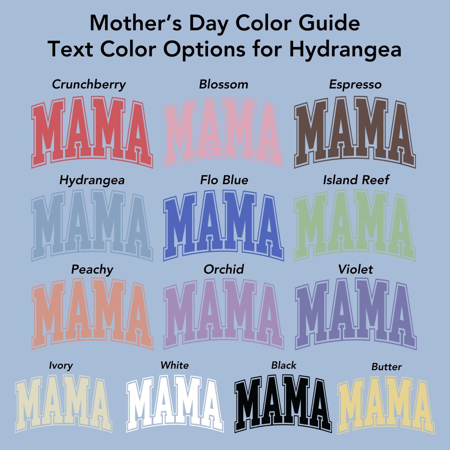 Mama Hydrangea Crew (Custom Text Color)